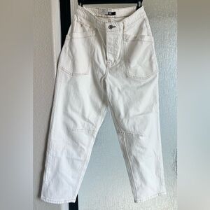 Frye Bone Barrel Jean in Off-White